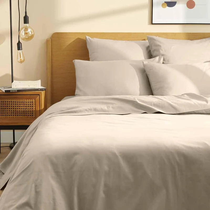 Taie d'oreiller satin pur coton bio Signature Sable / 50X75 déclassé - LN064