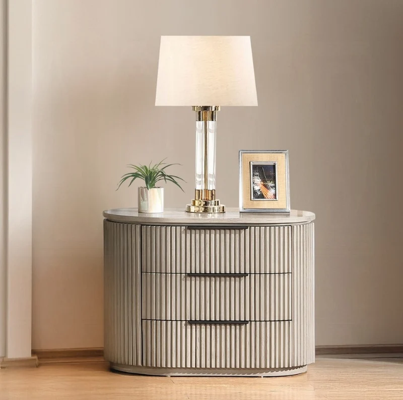 Chianti Luxury Chanel Nightstand w/USB Port - Light Oak
