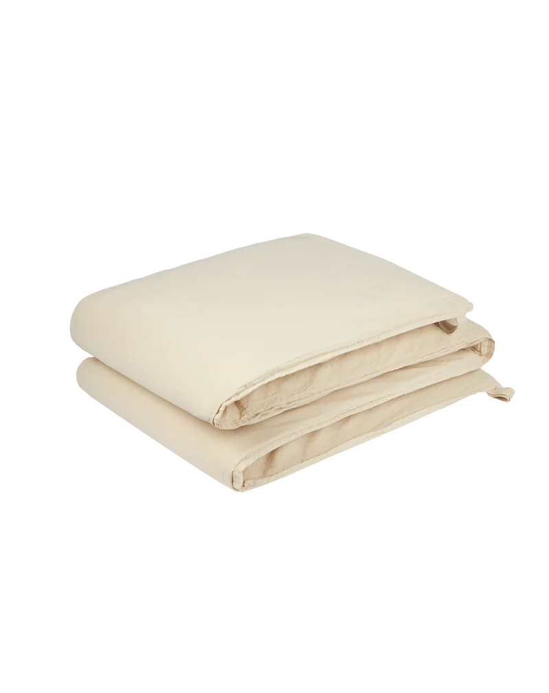 Zipped cot bumper in washed cotton Wabi-Sabi
