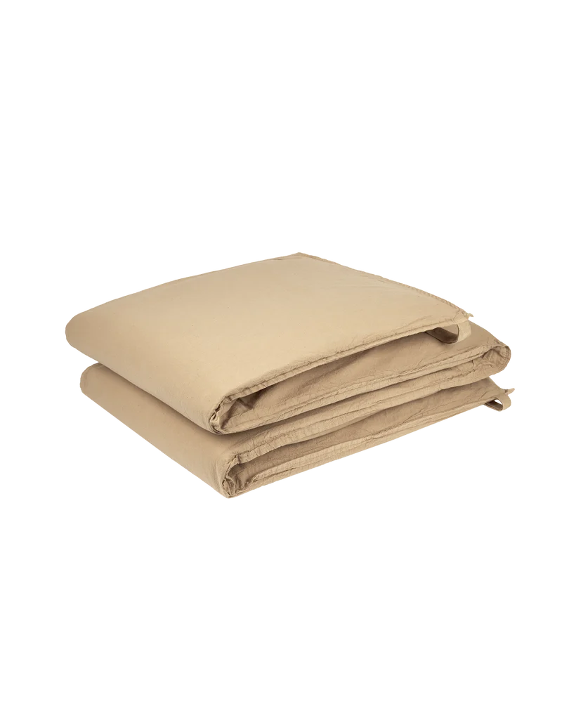 Zipped cot bumper in washed cotton Wabi-Sabi