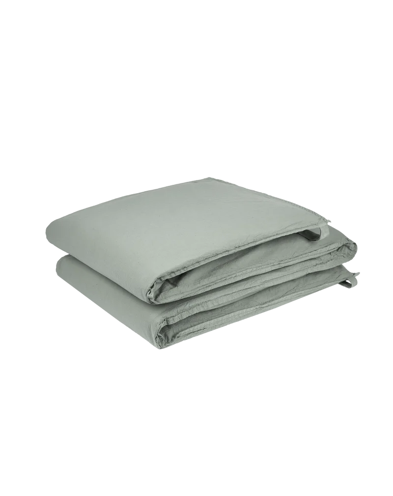 Zipped cot bumper in washed cotton Wabi-Sabi