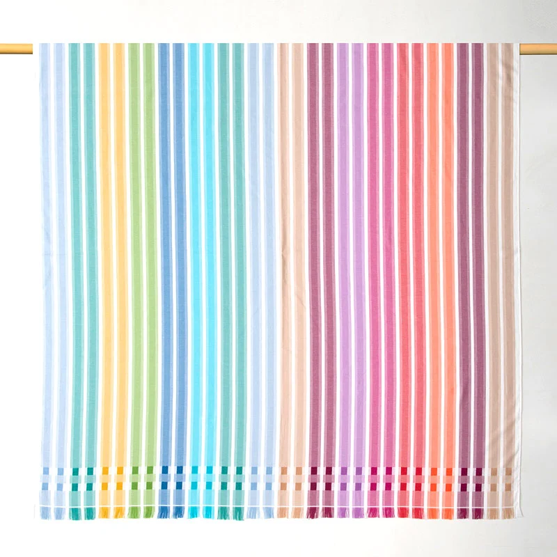 Fouta XXL rayures multicolores Hendaye
