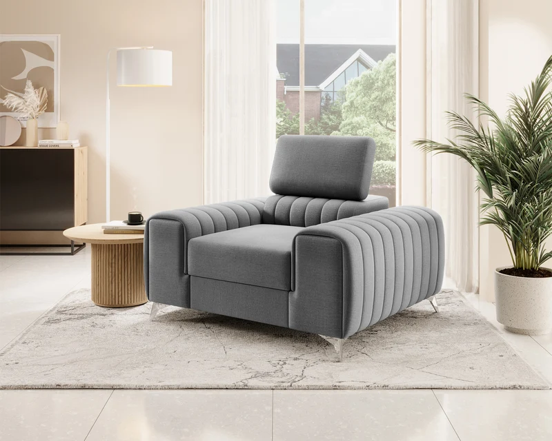 Laurence Modern Accent Chair - Light Grey