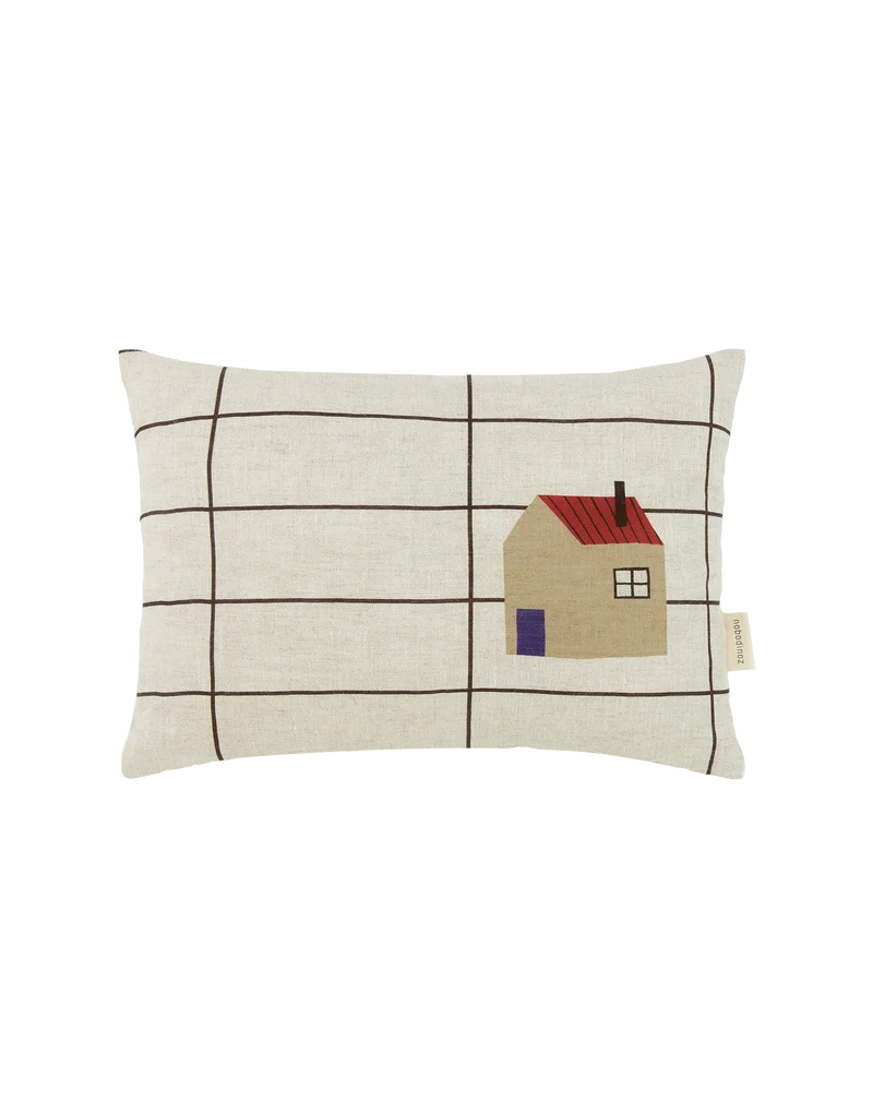 Rectangular cushion in French linen Vibes S