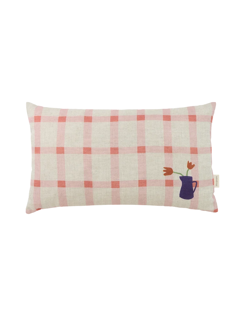Rectangular cushion in French linen Vibes M