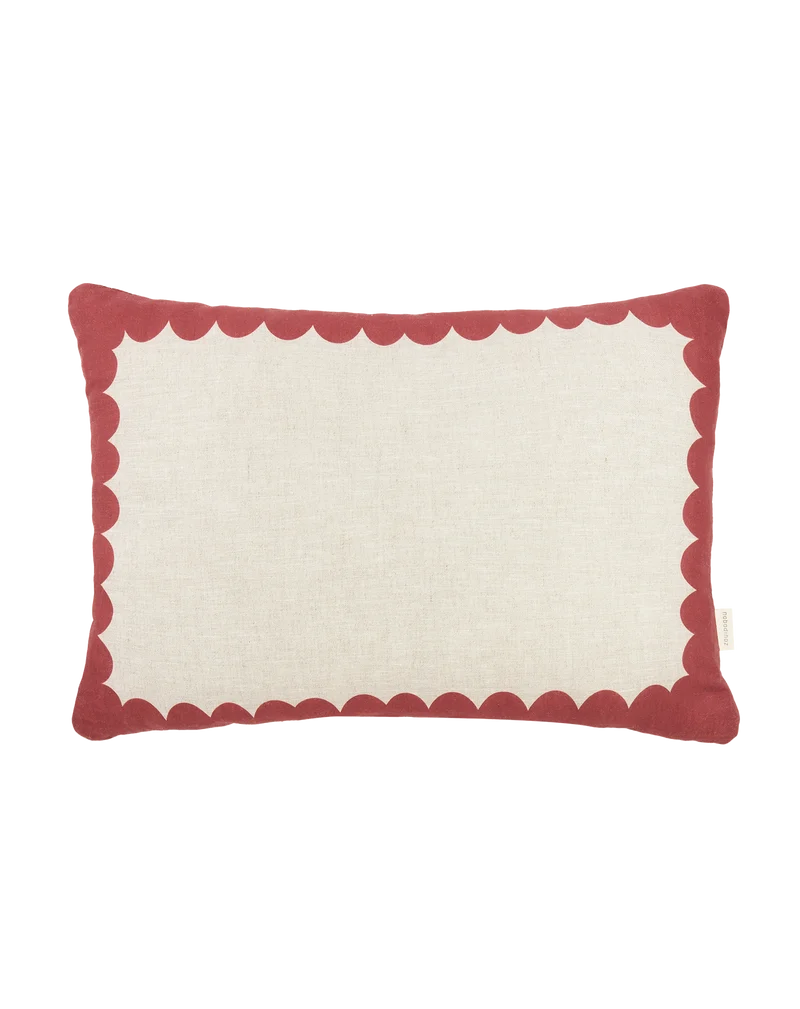 Rectangular cushion in French linen Vibes L