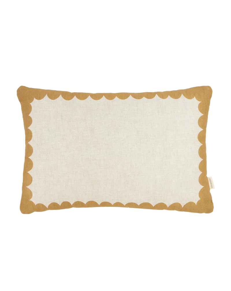 Rectangular cushion in French linen Vibes L