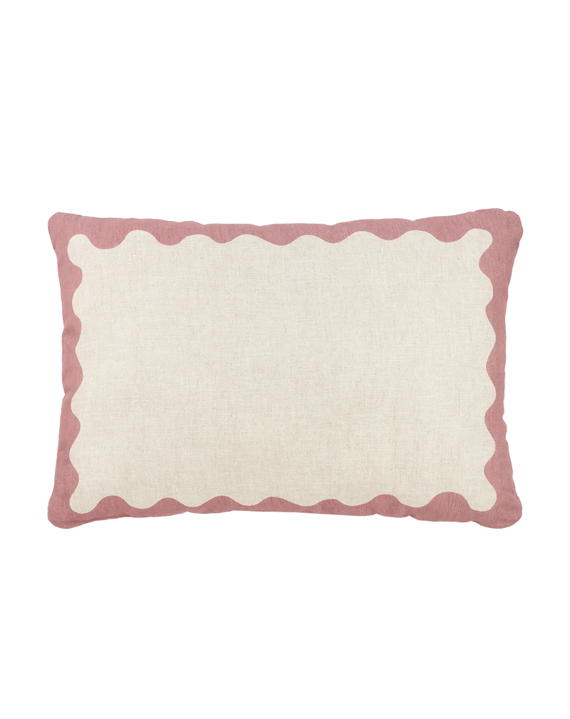 Rectangular cushion in French linen Vibes L