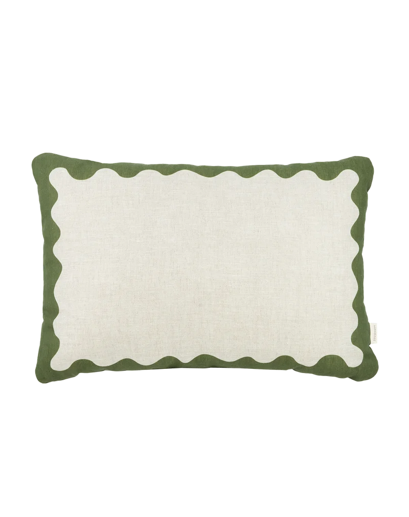 Rectangular cushion in French linen Vibes L