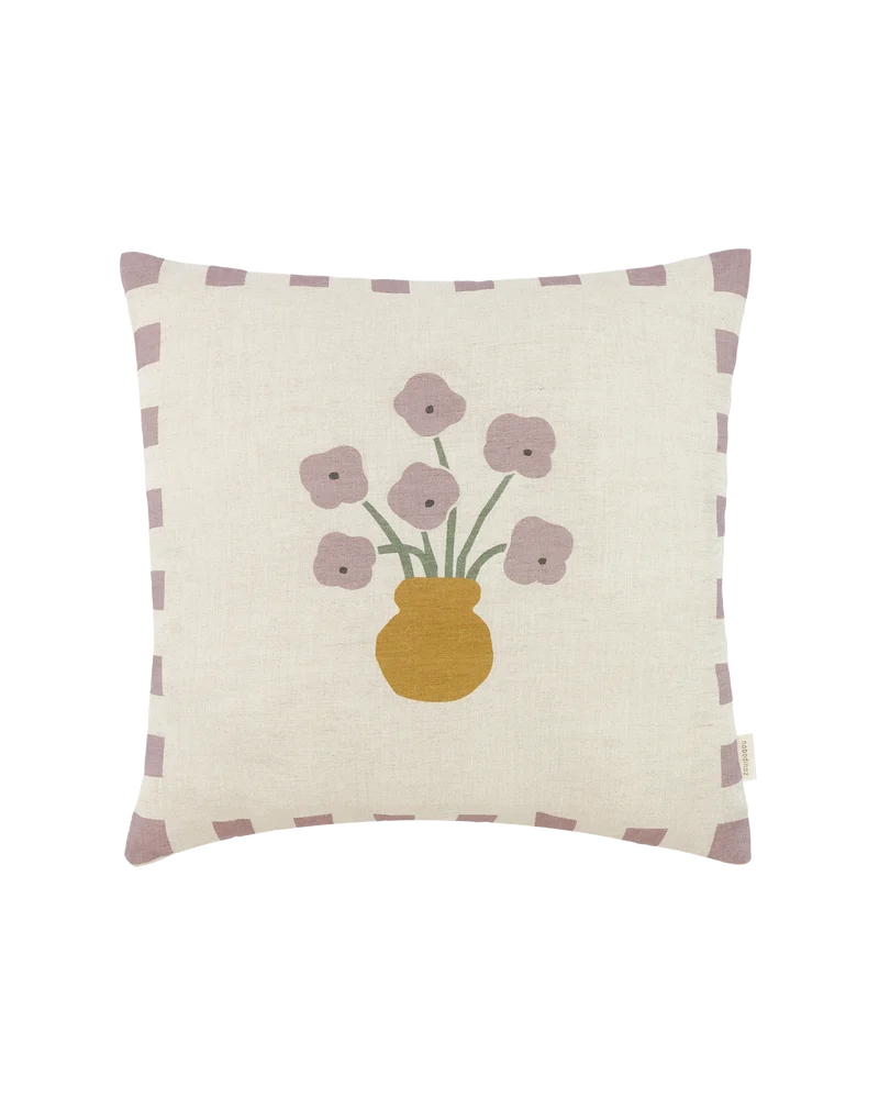 Square cushion in French linen Vibes