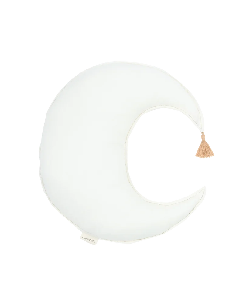 Moon cushion in washed French linen L1N0