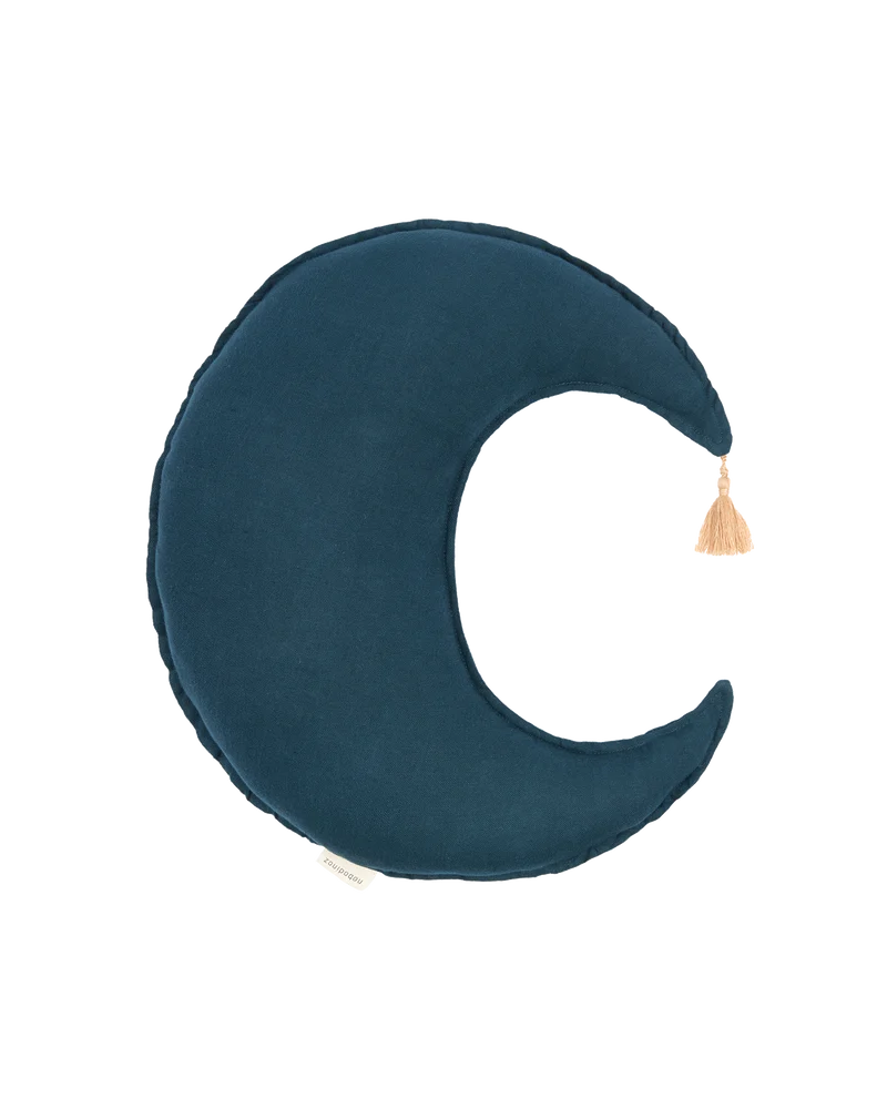 Moon cushion in washed French linen L1N0