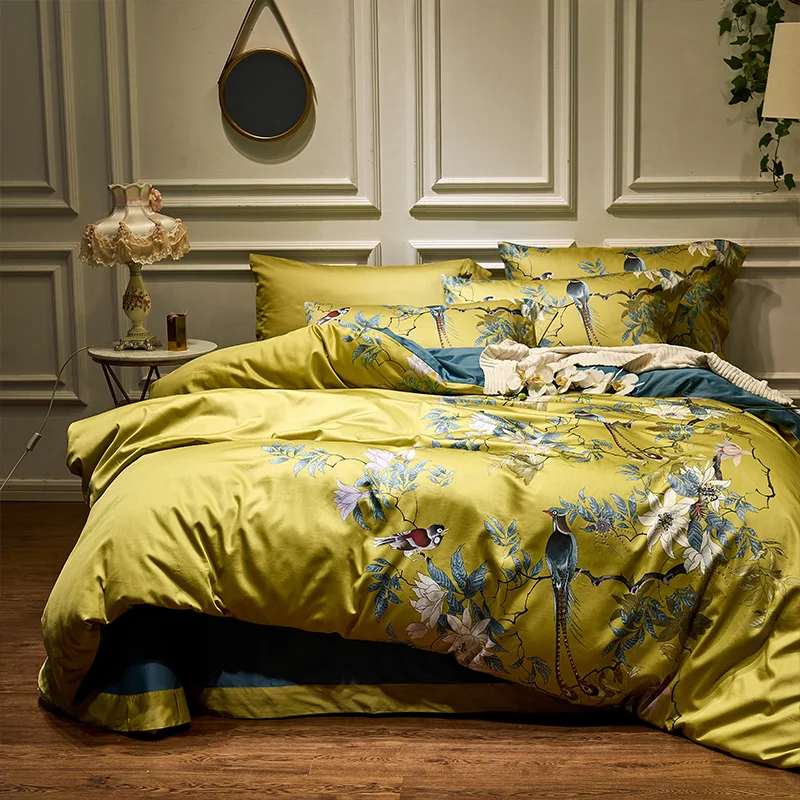 Eden 600 TC Elegant Cotton Duvet Set - Olive Green