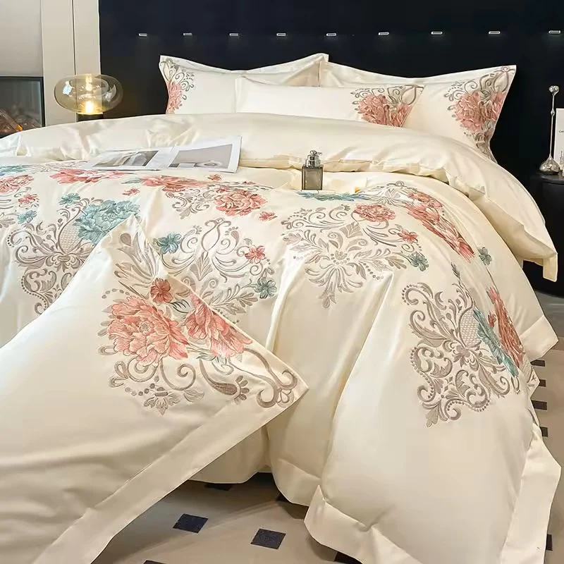 Talia 400 TC 100% Cotton Duvet Set - Beige