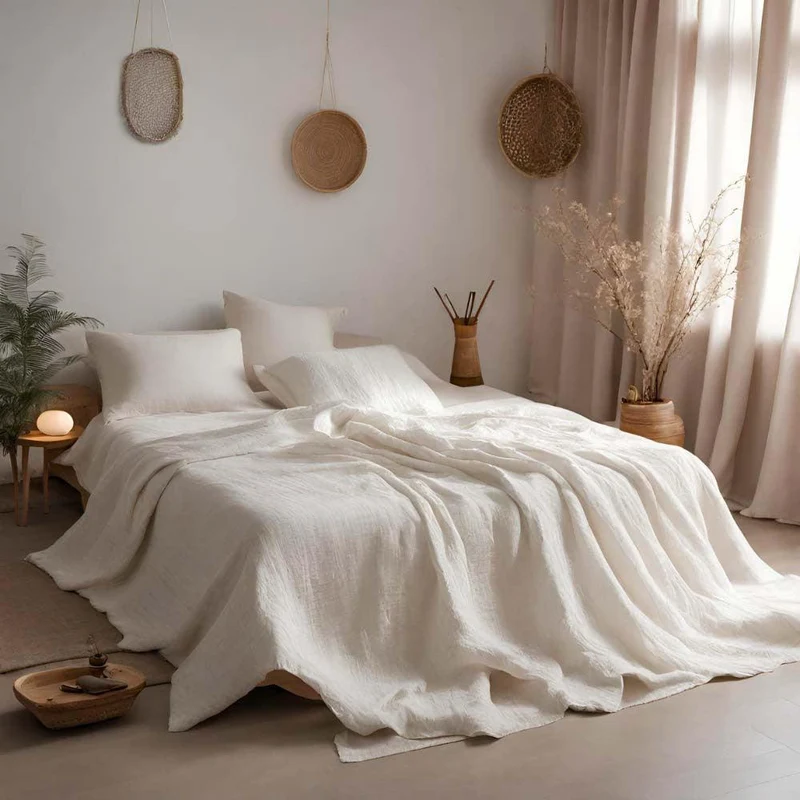 Jeté de lit en gaze de coton