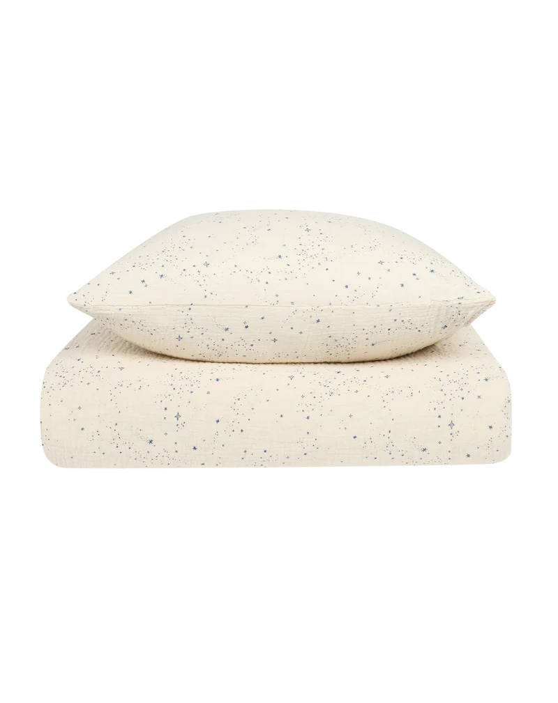 Kid duvet cover set in washed double muslin Wabi-Sabi