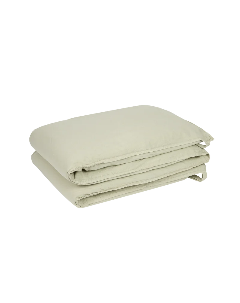 Zipped cot bumper in washed cotton Wabi-Sabi