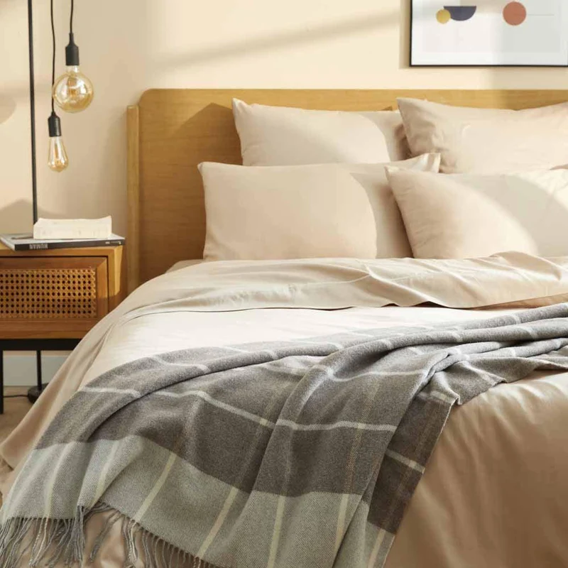 Plaid pure laine Mérinos & Cachemire Ossau carreaux