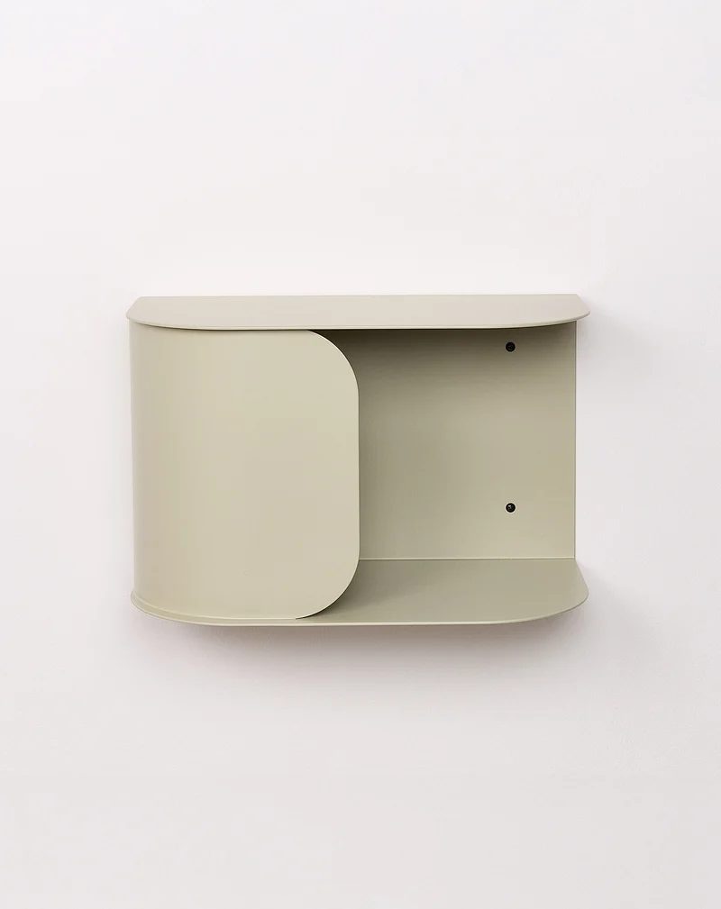 Steel wall bedside table