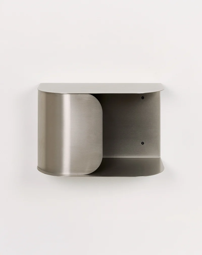 Brushed stainless steel wall bedside