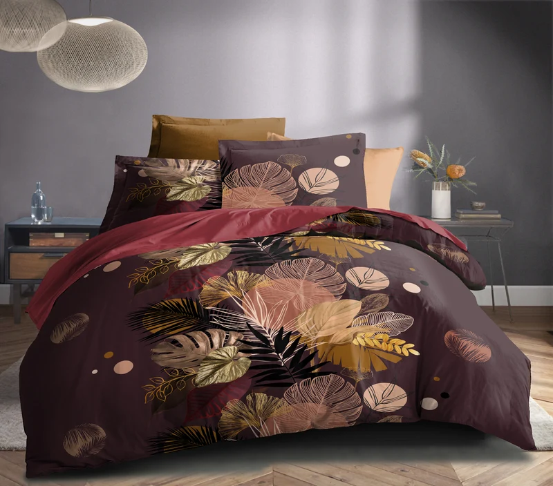 Parure de draps 4 pièces "Louna" drap housse 140 Palm Chic
