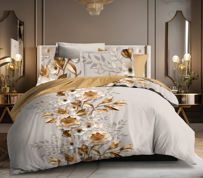 Parure de draps 4 pièces "Louna" drap housse 140 Or Igami