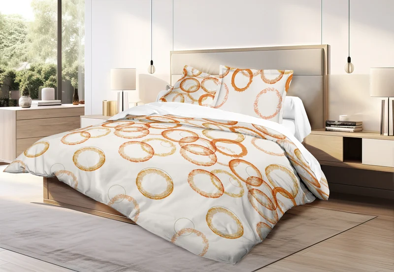 Parure de couette 3 pièces "Louna" 260 x 240 cm Circle Orange