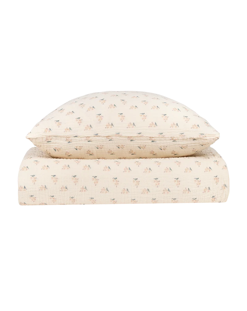 Kid duvet cover set in washed double muslin Wabi-Sabi