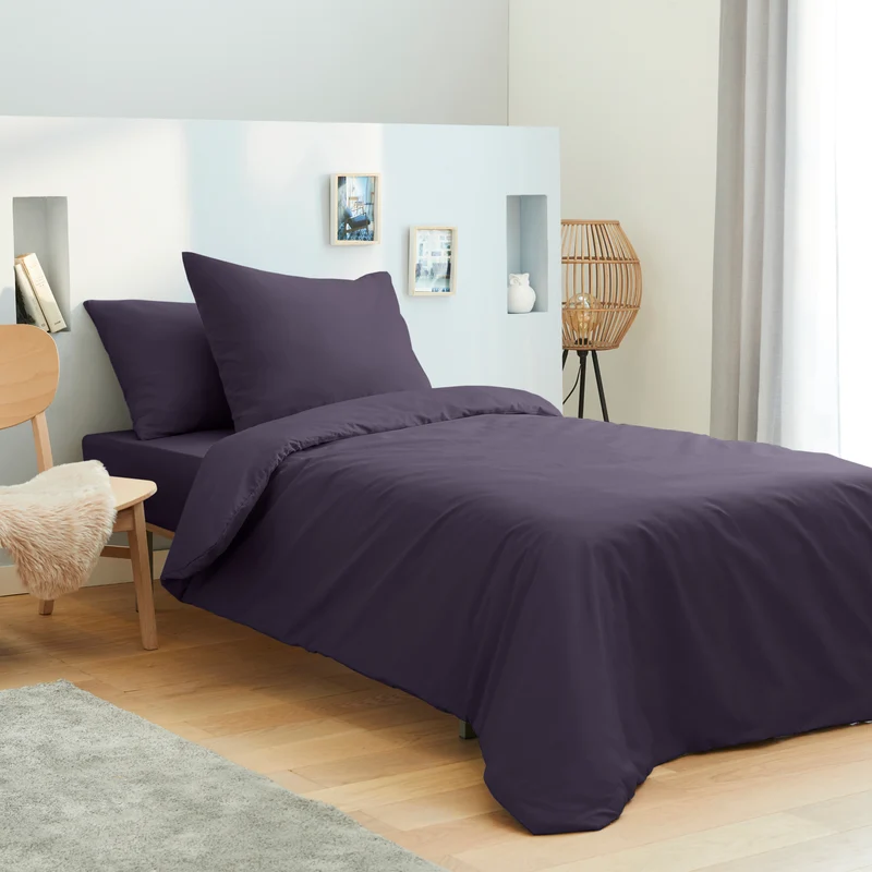Housse de couette unie 140 x 200 100% coton