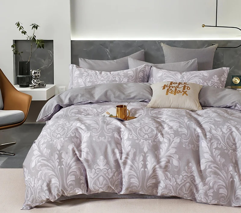 Parure de Couette "Imprimé Double Face" 240 x 220 cm + 2 Taies d'oreiller 65 x 65 cm
