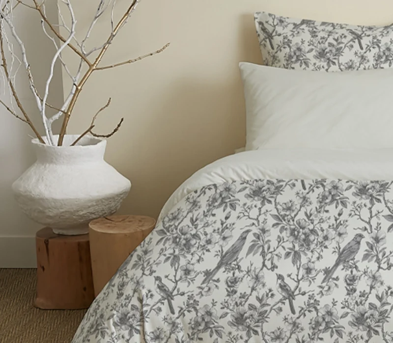 Pack 6 pièces Housse de couette Imprimé 240 x 260 cm - Drap housse 180 x 200 cm - 100% Coton 57 Fils