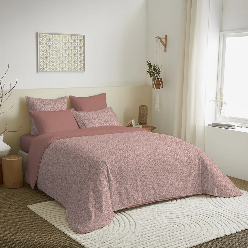 Pack 6 pièces Housse de couette Imprimé 220 x 240 cm - Drap housse 160 x 200 cm - 100% Coton 57 Fils