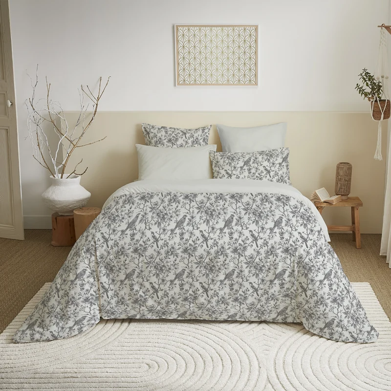 Pack 6 pièces Housse de couette Imprimé 220 x 240 cm - Drap housse 160 x 200 cm - 100% Coton 57 Fils