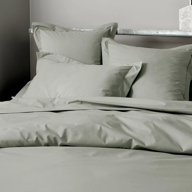 Housse de couette Percale 140 x 200 cm Pur Coton Peigné Longues Fibres 80 Fils/cm² Ardoise