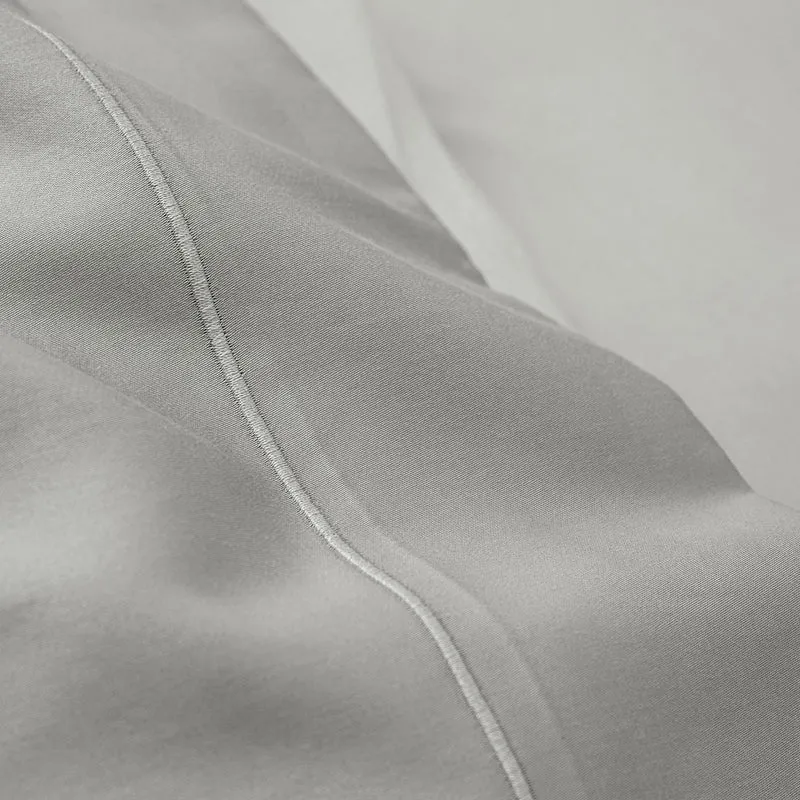 Drap Plat Percale 240 x 300 cm Pur Coton Peigné Longues Fibres 80 Fils/cm² Perle