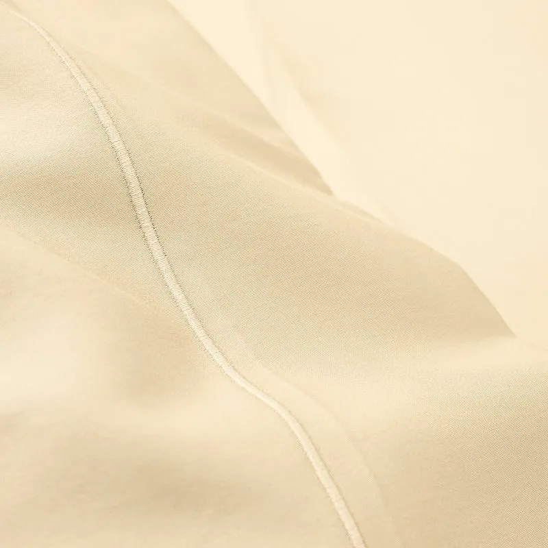 Drap Plat 270 x 300 cm Pur Coton Peigné Longues Fibres 80 Fils/cm² Ivoire