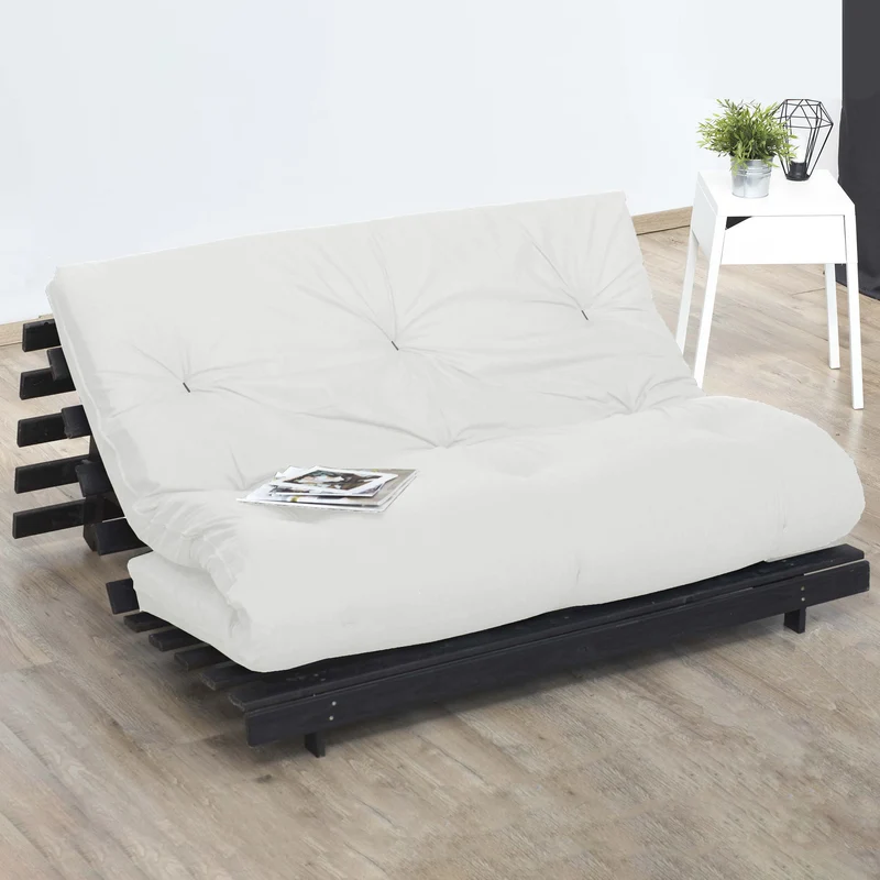 Matelas futon latex et fibres - Écru - 140 x 190 cm