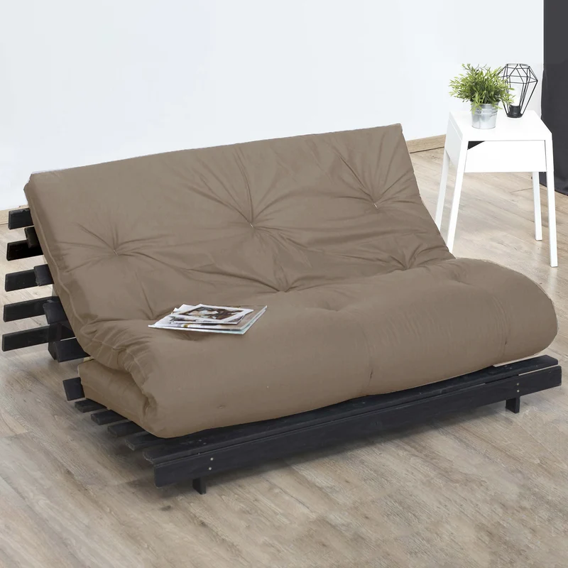 Matelas futon latex et fibres - Taupe - 140 x 190 cm