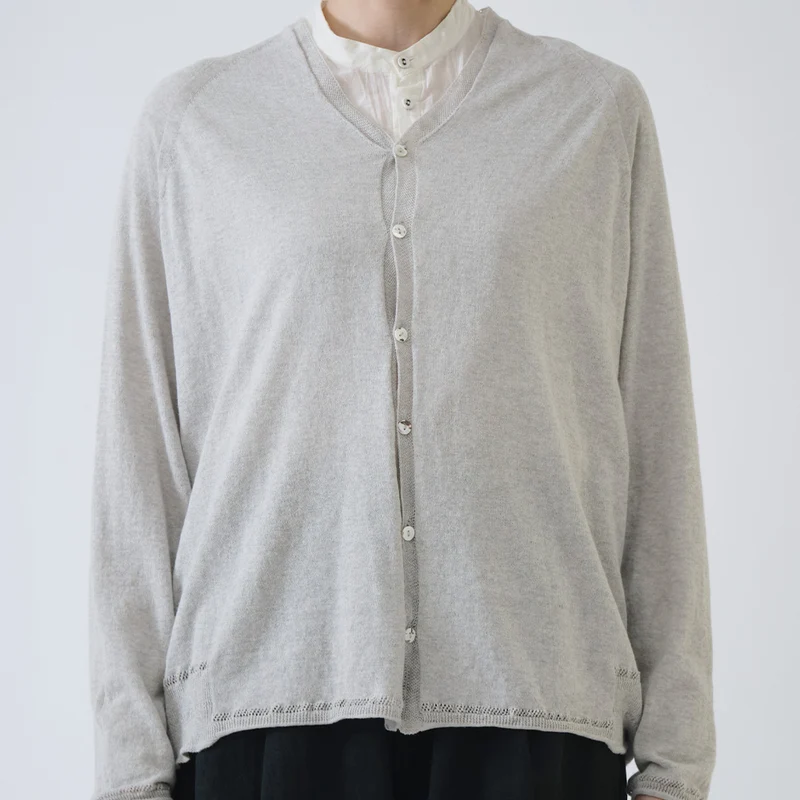 Pas de Calais - Cardigan Col V - Gris Clair