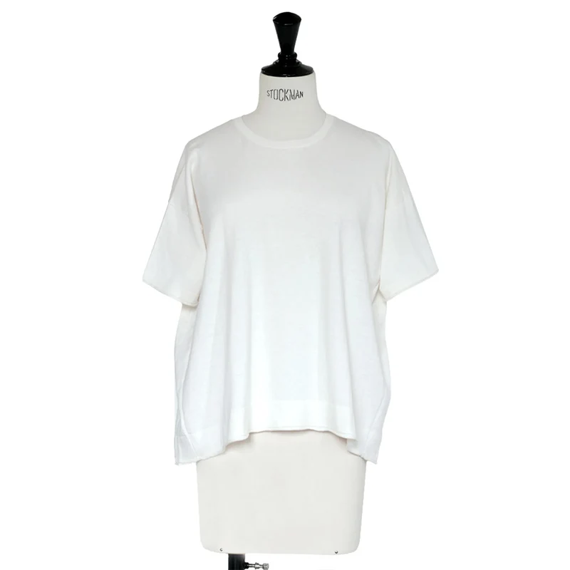 C.T.plage - Pull Col Rond Manches Mi-Longues - Blanc