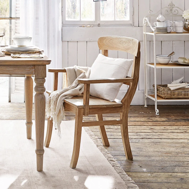 Chaise accoudoirs Loberon MASTERS bois