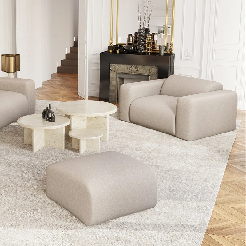 Fauteuil SIA HOME Myra Tissu Crème