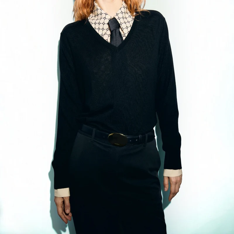 Gerard Darel - Pull V En Laine Fine Rachel - Noir