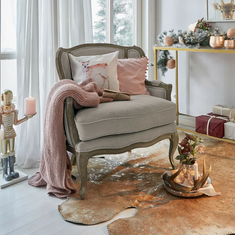 Fauteuil LOBERON Kingswinford gris en bois