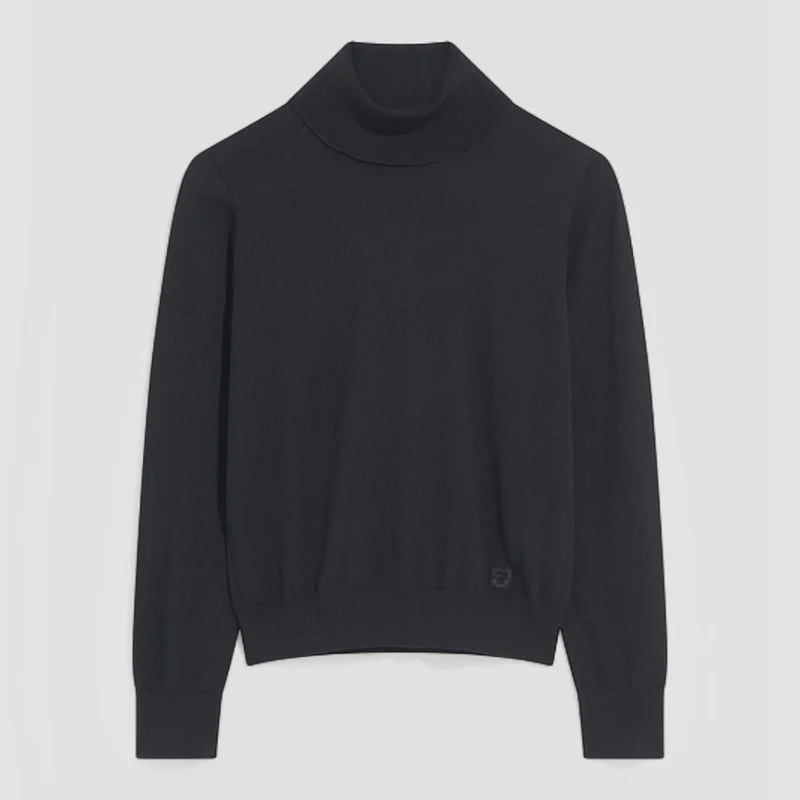 Gerard Darel - Col Roulé En Laine Mérinos Fine Rama - Noir