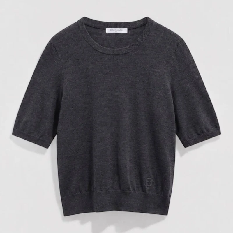 Gerard Darel - Pull Manches Courtes En Laine Fine Reine - Gris
