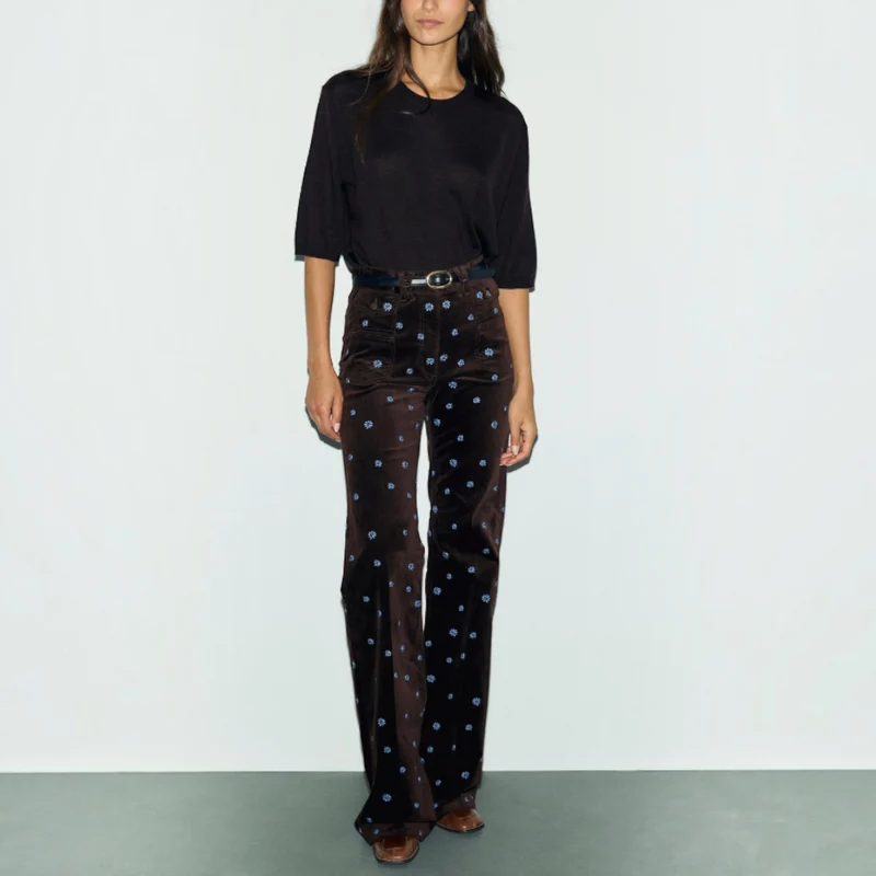 Gerard Darel - Pull Manches Courtes En Laine Fine Reine - Marron