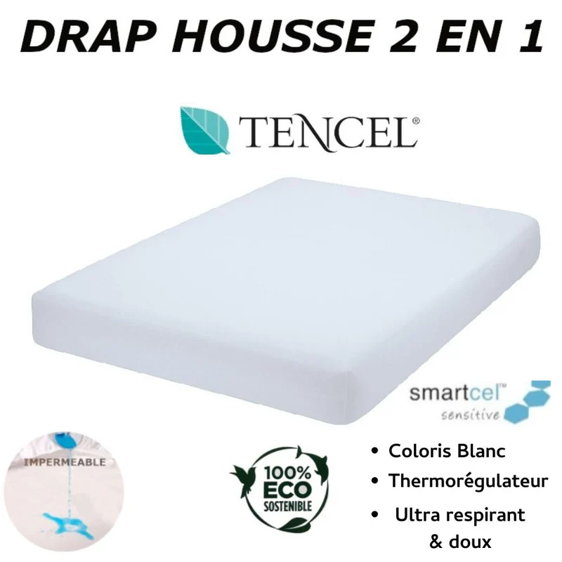 PROTEGE MATELAS - DRAP HOUSSE 2 en 1 imperméable - Mash