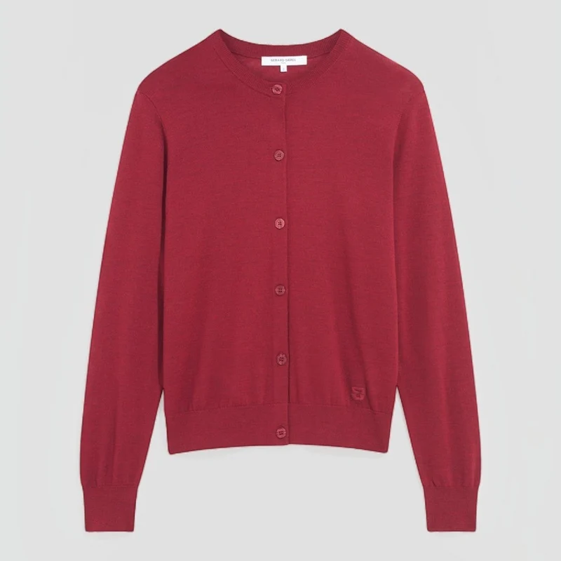 Gerard Darel - Gilet En Laine Fine Rene - Rouge