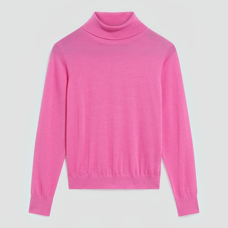 Gerard Darel - Pull À Col Roulé En Laine Mérinos Rosaire - Rose